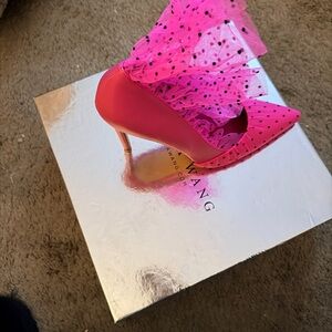 Elegant Pink Polka Dot Heels by Wang